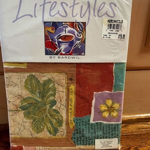 NWT LIFESTYLES BY BARDWIL 60 X 84 COLORFUL COTTON RECTANGULAR TABLECLOTH